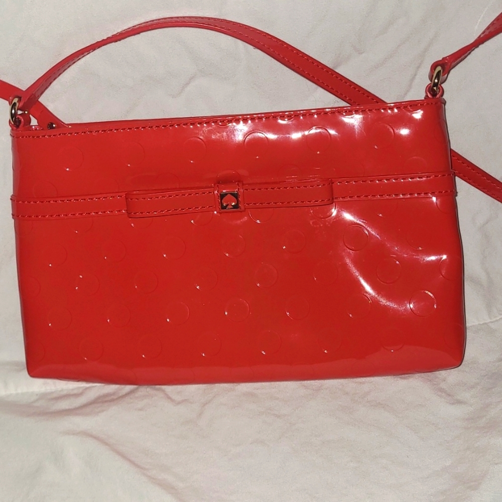 Kate Spade Cross Body Pretty Red Purse/Clutch ~Size 9.5”W 6”H X 1.5”D